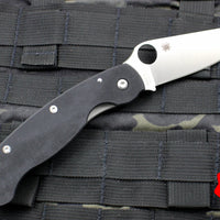 Spyderco Military LEFT Handed Folding Knife Modified Clip Point Black Blade C36GPLE