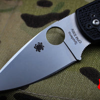 Spyderco Native 5 Black Handle Satin Flat Ground Lockback Knife C41PBK5
