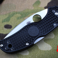 Spyderco Native 5 Black Handle Satin Flat Ground Lockback Knife C41PBK5