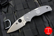 Spyderco Native 5 Gray Handle Micro-melt Maxamet Satin Flat Ground Lockback Knife C41PGY5