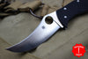 Spyderco Chinook Black Handle Satin Flat Ground Lockback Knife C63GP4