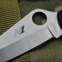 Spyderco Pacific Black Handle Satin Flat Ground Lockback Knife C91PBK