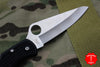 Spyderco Pacific Black Handle Satin Flat Ground Lockback Knife C91PBK