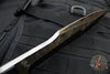 Mick Strider Custom Fixed Blade Cobalt Damascus Marbled Carbon Fiber Handle Scales