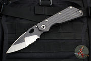 Mick Strider Custom SMF- Serrated Nightmare Grind- Rare Scallop Top Grind- Blackened Blade Flats- Double Flamed Titanium Handles