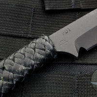 Strider Knives Small Fixed Blade Black with Black Leather Cord - PD1 Steel