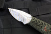 Strider Knives Flamed Titanium Fixed Blade Drop Point Knife- Green Cord