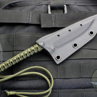 Strider Knives Small Fixed Blade Black Spearpoint with Green Cord
