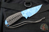 Strider Knives WP Drop Point Fixed Blade with Custom Blue Hibiscus Graphic