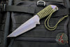 Strider Knives Flamed Titanium Tanto Edge Fixed Blade Knife with Green Cord