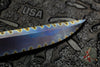 Strider Knives Flamed Titanium Long Fixed Blade Knife Green Cord