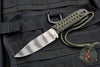 Strider Knives Small Fixed Blade with Green Cord and Tiger Stripe Pattern Finish