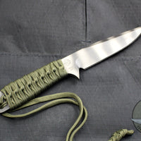 Strider Knives Small Fixed Blade Tiger Stripe Finish and Green Cord Wrap