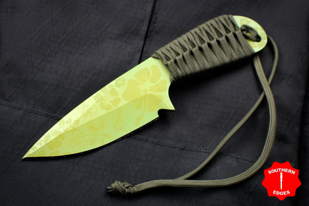Strider Knives WP Drop Point Fixed Blade with Custom Hibiscus Graphic ...