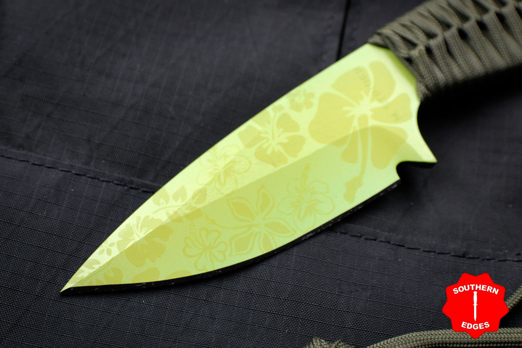 Strider Knives WP Drop Point Fixed Blade with Custom Hibiscus Graphic ...