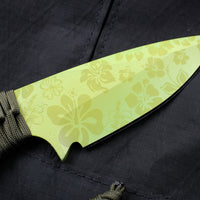 Strider Knives WP Drop Point Fixed Blade with Custom Hibiscus Graphic