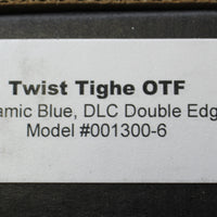 Twist Tighe LARGE Double Edge OTF Blue with Black Plain Edge Blade 1300-6
