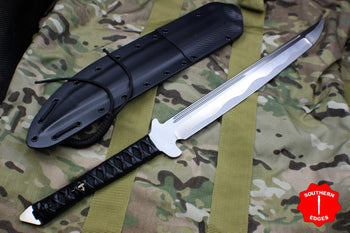 Rare Marfione Custom Wakizashi Japanese Sword Satin Blade Bead Blast Hamon