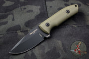 Protech Les George SBR Short Bladed Rockeye Green G-10 Handle Black DLC Fixed Blade Leather Sheath LG513-GREEN SBR